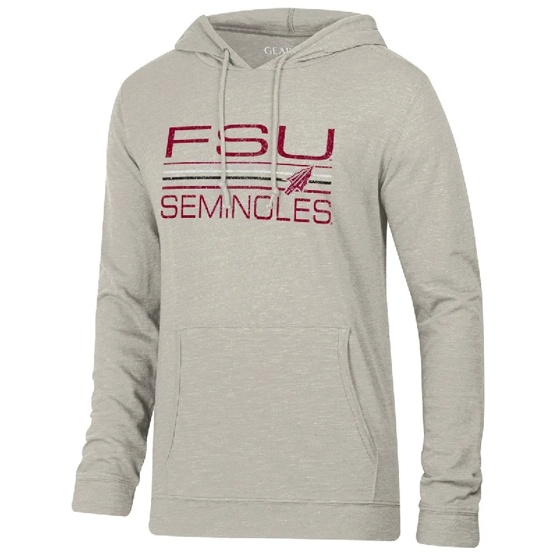 Best Men's Pullover HoodiesGear Men's FSU Seminoles Arrowhead Design Long Sleeve Hooded T-shirt - Beige