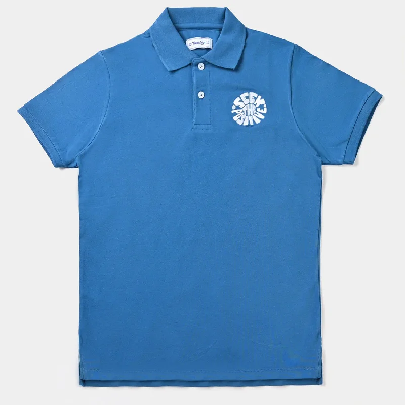 Men's Shirts with Barrel CuffsTeens Boys Lycra Pique Fashion Polo Seek The Positive-Sea port