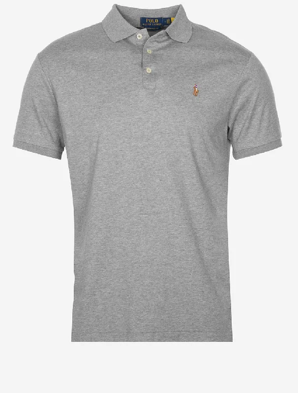 Men's Shirts with Convertible CollarsSlim Fit Pima Short Sleeve Polo Grey
