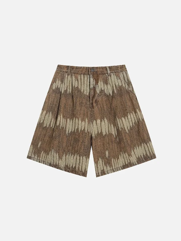 Aelfric Eden Leaf Pattern Washed Jorts