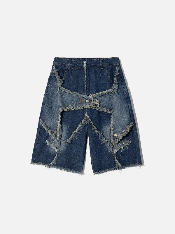 Aelfric Eden Vintage Starry Fringe Hem Jorts