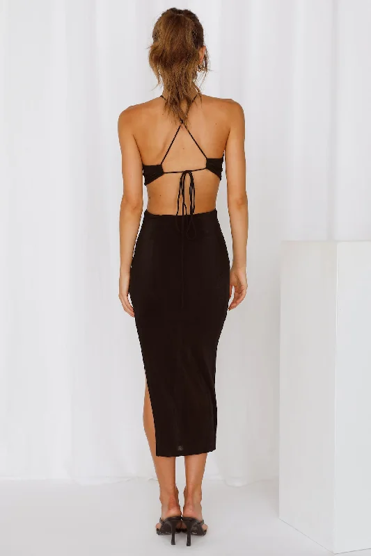 Be My Copycat Midi Dress Black