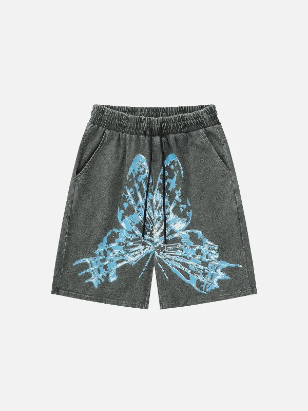 Aelfric Eden Butterfly Print Washed Jorts