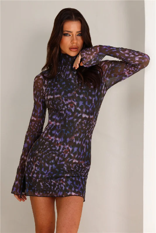 RUNAWAY Jordi Mini Dress Iris Oxana Print