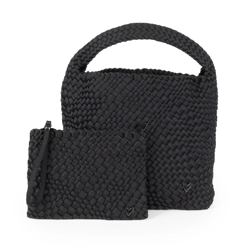 NEW: Langford Woven Hobo Tote - Black Onyx