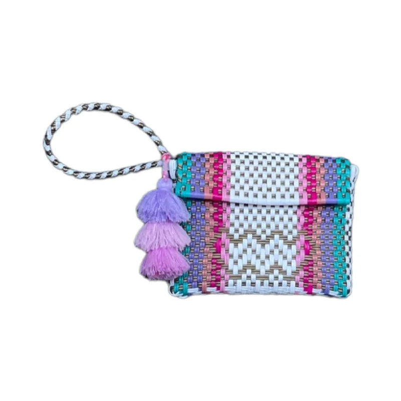 Mini Clutch - Aqua Rainbow Hearts Citron