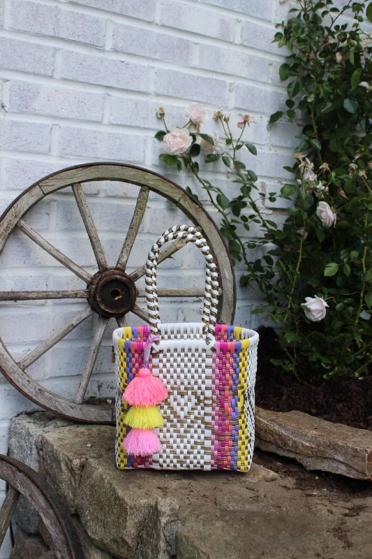 Mini - Yellow Rainbow Hearts Citron Tote