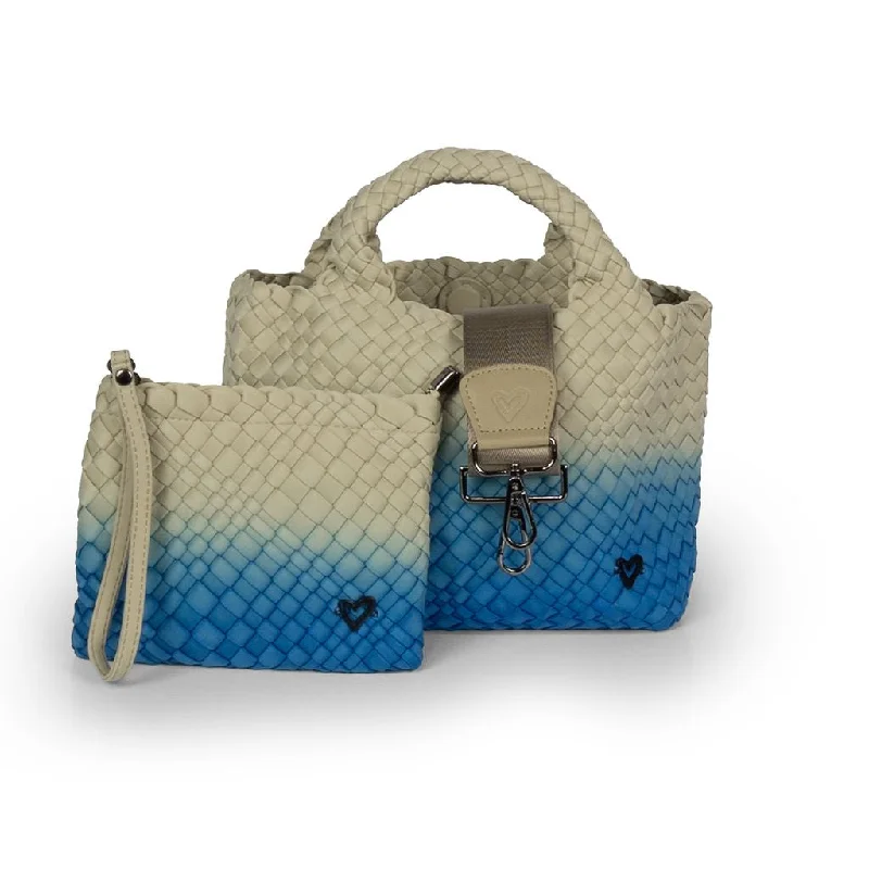 NEW: Brandon Small Woven Tote - Ombre Blue