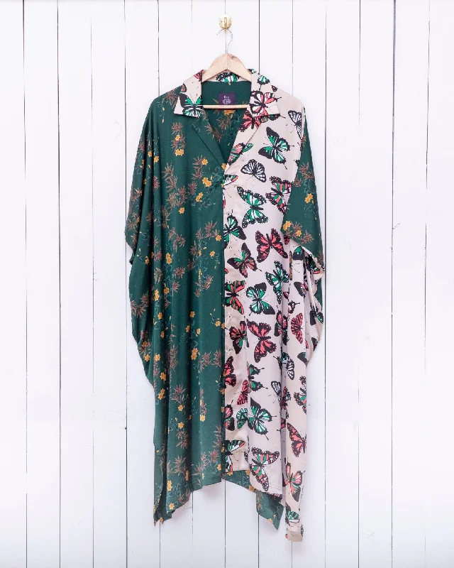 Silk Open Collar Kaftan