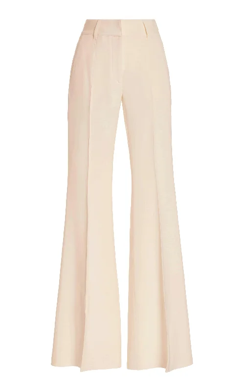 Rhein Pant in Ivory Wool Silk Cady