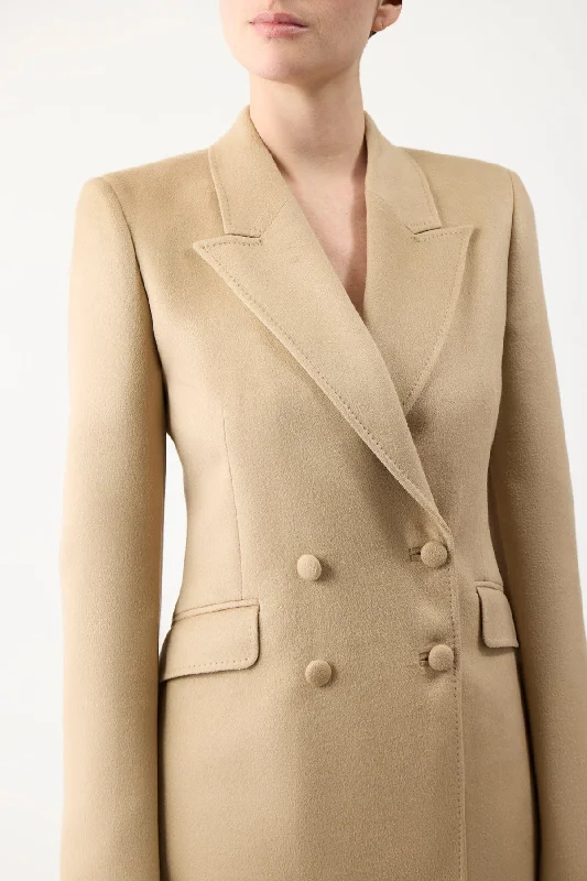 Stephanie Blazer in Camel Winter Silk