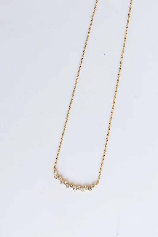 FINAL SALE - Alice Gold Rhinestone Bar Necklace