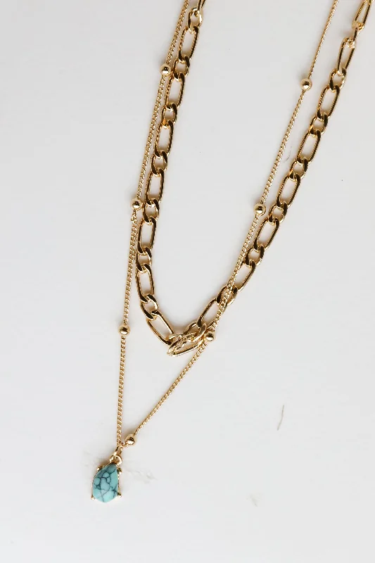 FINAL SALE - Kennedy Gold Layered Chain Necklace