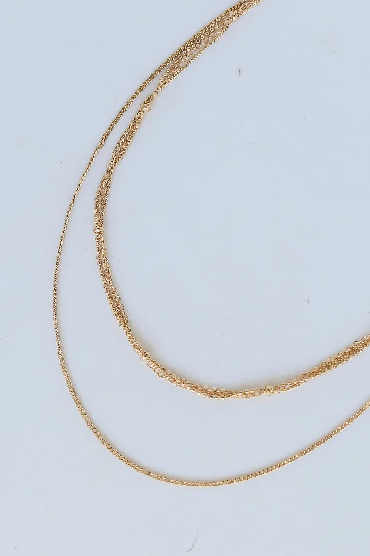 FINAL SALE - Nova Gold Layered Chain Necklace