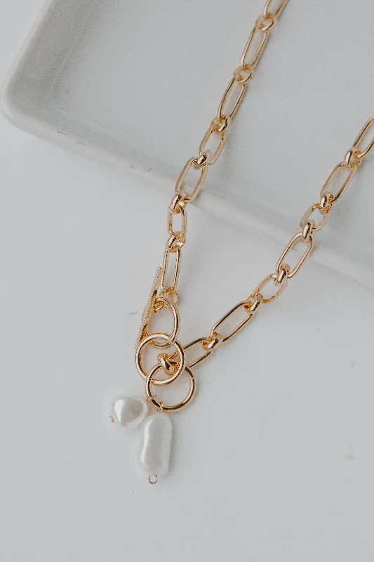 Oakley Gold Pearl Necklace