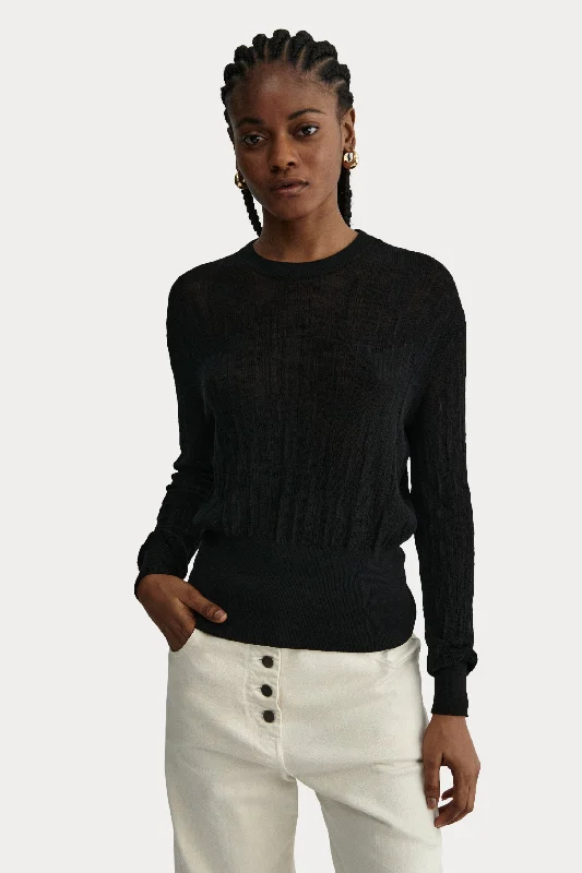 Black / XS / Crinkle Knit