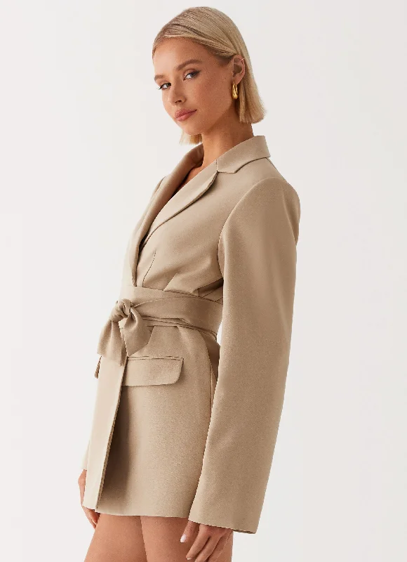 Clara Blazer Dress - Brown