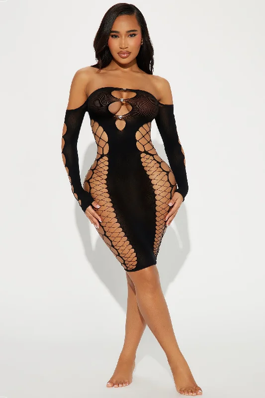 Dance For You Dress Bodystocking - Black