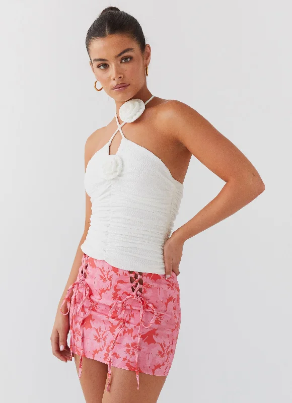 Daylight Dreams Halter Top - White Rose