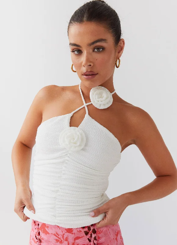 Daylight Dreams Halter Top - White Rose