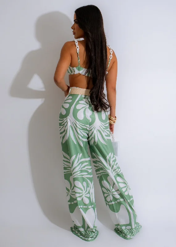 Dreamy Summer Pant Set Green