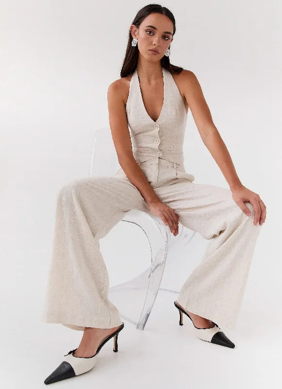 Heatwave Linen Pants - Oatmeal