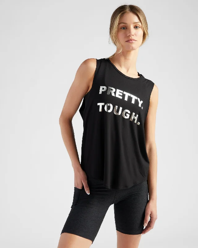 Metallic Graphic Tank- Pretty Tough