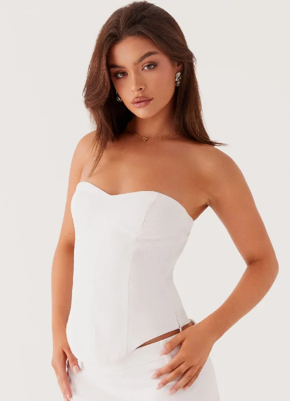 Jaslyn Corset Top - White