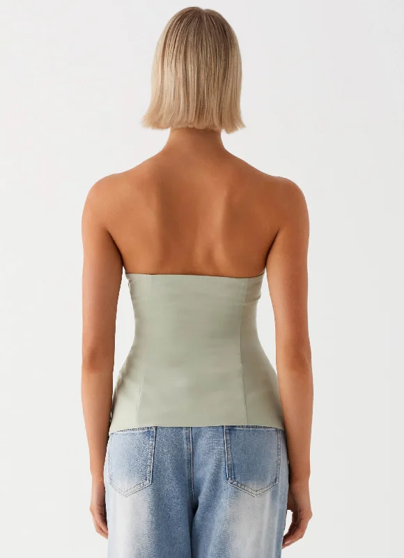 Micha Strapless Top - Khaki