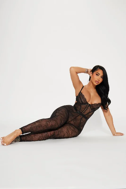 Sexy But Sweet Lace Bodystocking - Black