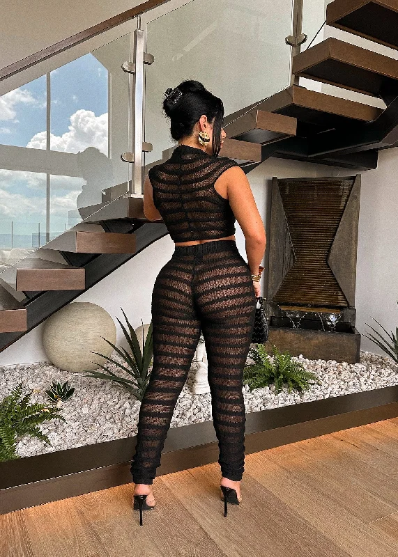 Temptation Knitted Legging Set Black