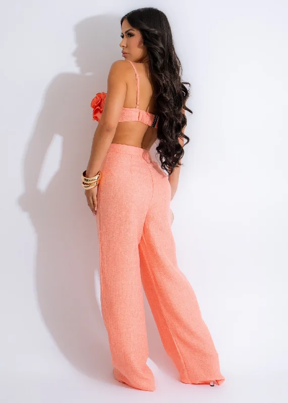 Touch Of Romance Tweed Pant Set Orange