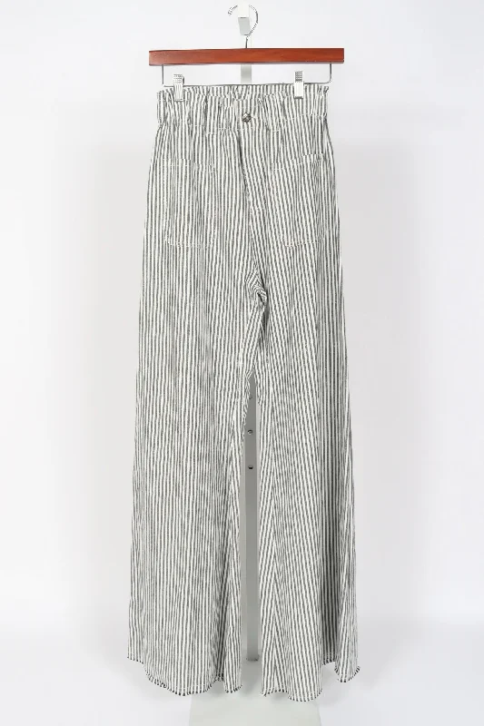 Tulip Wide Leg - Black and Natural Stripe