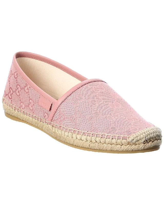 Gucci Gg Canvas & Leather Espadrille