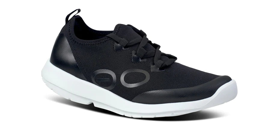 OOFOS OOMG SPORT LACE-UP - BLACK & WHITE - 5076WHTBLK