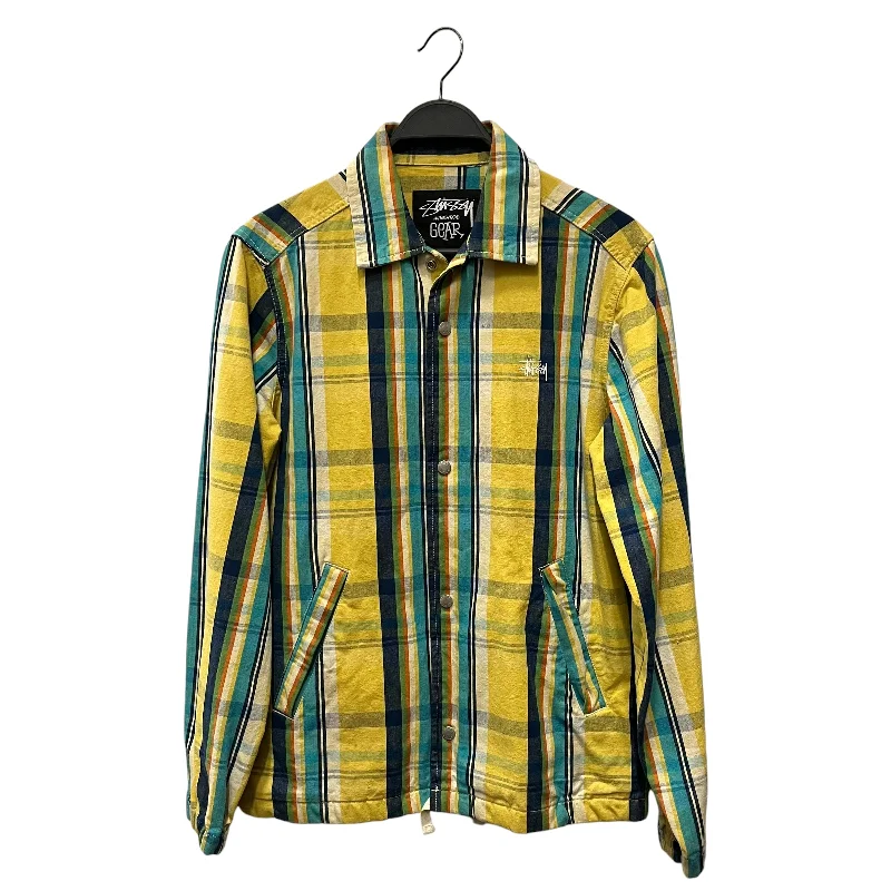 Men's Coats for Every OccasionSTUSSY/Jacket/M/Cotton/YLW/Plaid ZIp-Up