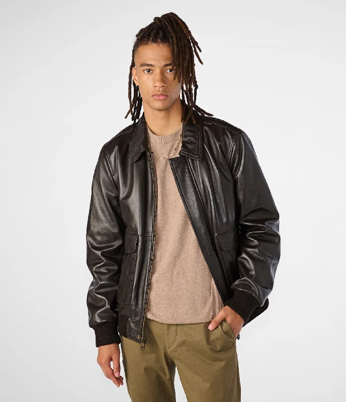 Men's Coats with Snap ButtonsChris Leather Jacket