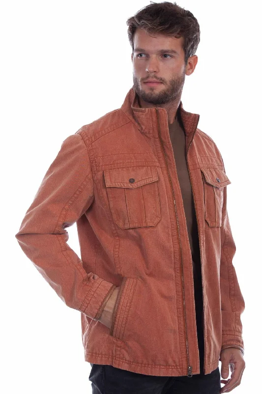 Men's Coats for LayeringScully Mens Four Pockets Rust Cotton Blend Cotton Jacket