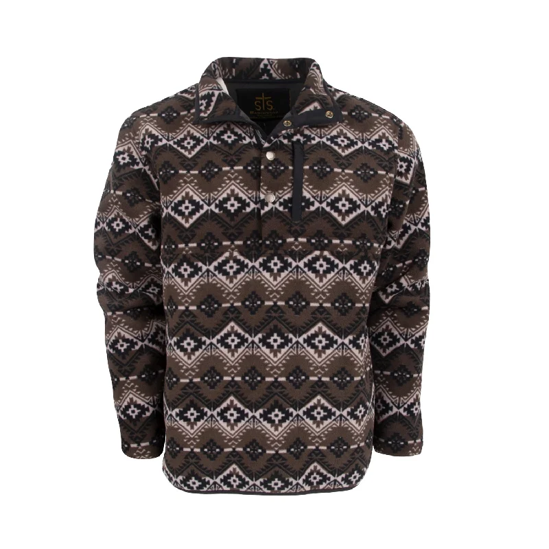 Men's Coats for Everyday WearSTS Ranchwear Mens Wren Black Aztec 100% Polyester Fleece Jacket