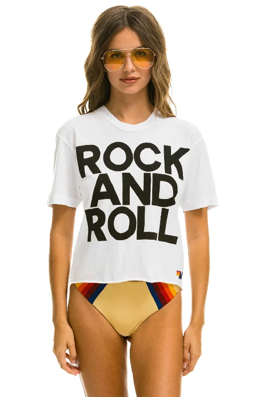 Men's Shirts with Antimicrobial TreatmentROCK AND ROLL BOYFRIEND TEE - WHITE