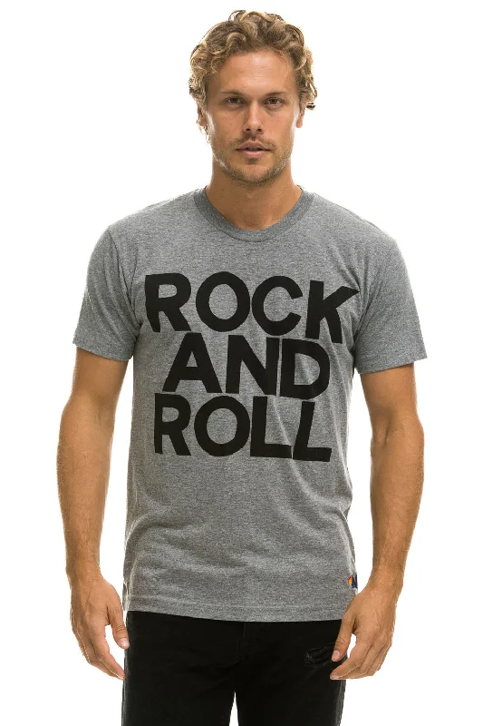 Men's Shirts with Lace-Up HemlinesROCK AND ROLL TEE - HEATHER GREY